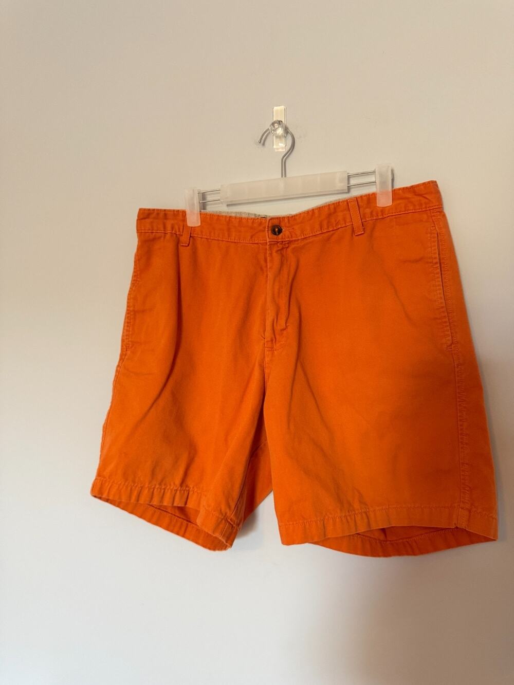 Saddlebred Mens Shorts Size 36 Orange 100% Cotton Classic Preppy Bright
